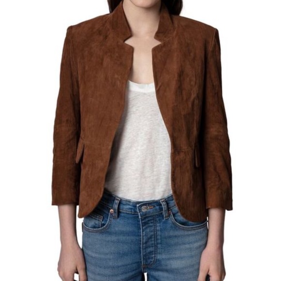 Zadig & Voltaire Leather Suede Blazer Jacket - Picture 2 of 8